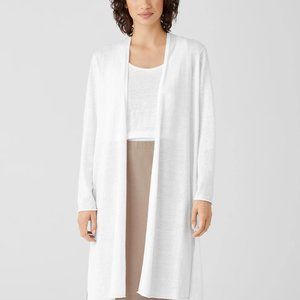 Organic Linen Cotton Jersey Cardigan - White